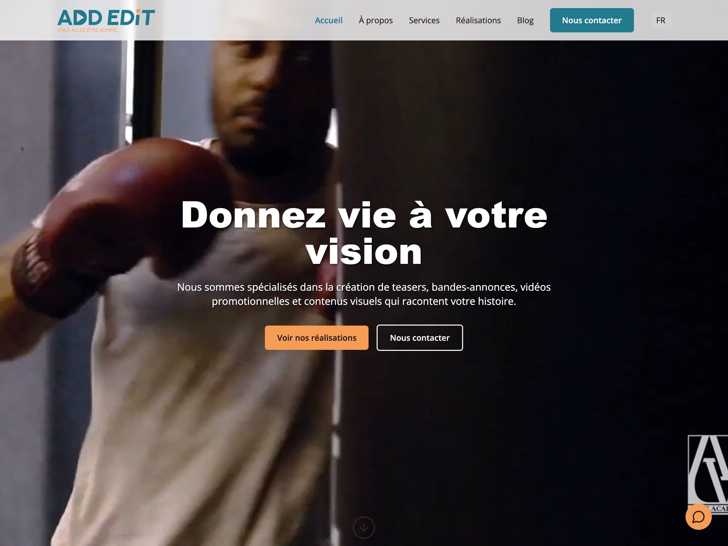 ADD Edit, post-production · site web réalisé par Kréa Studio
