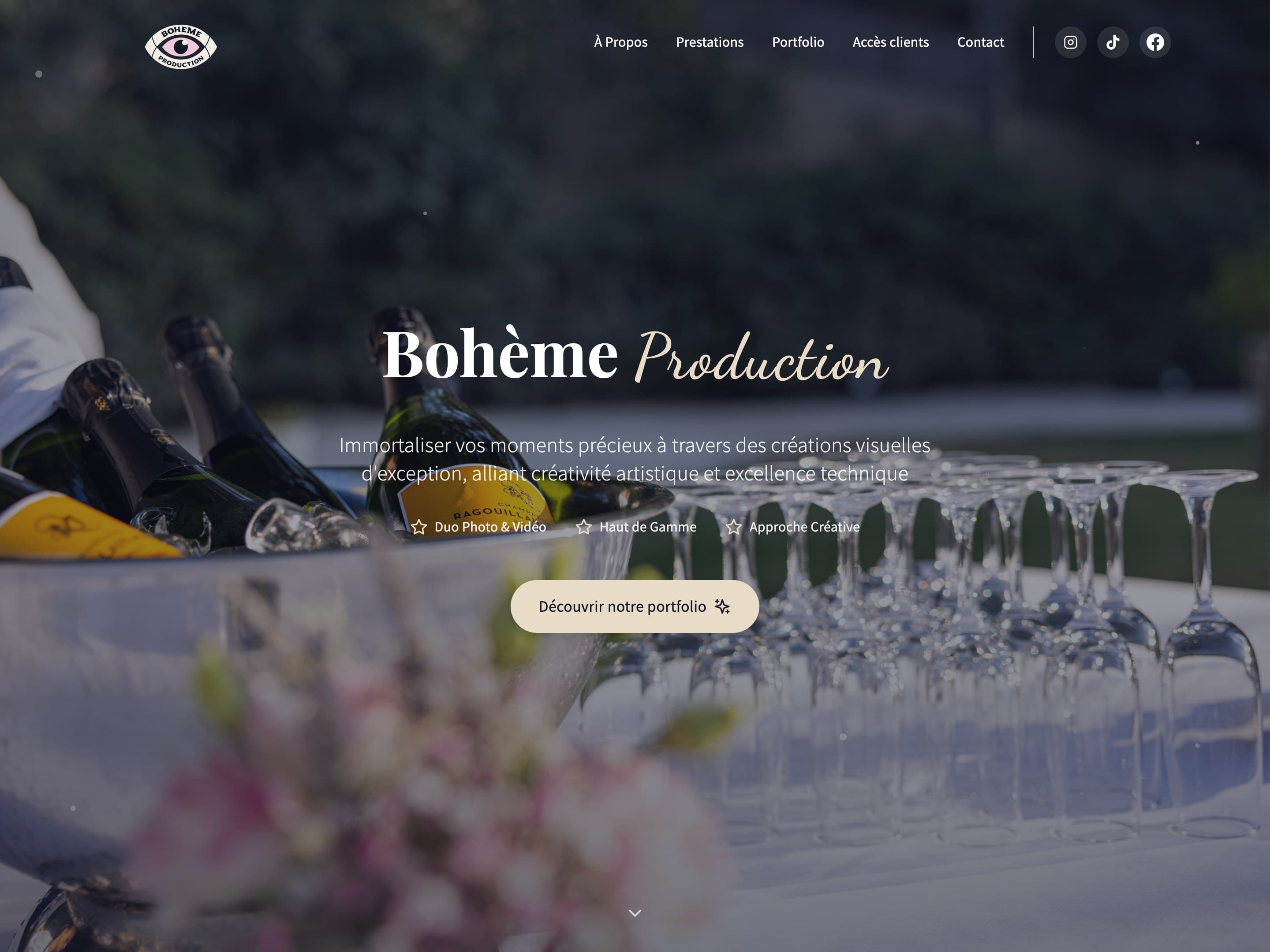 Bohème Production, audiovisuel · site web réalisé par Kréa Studio