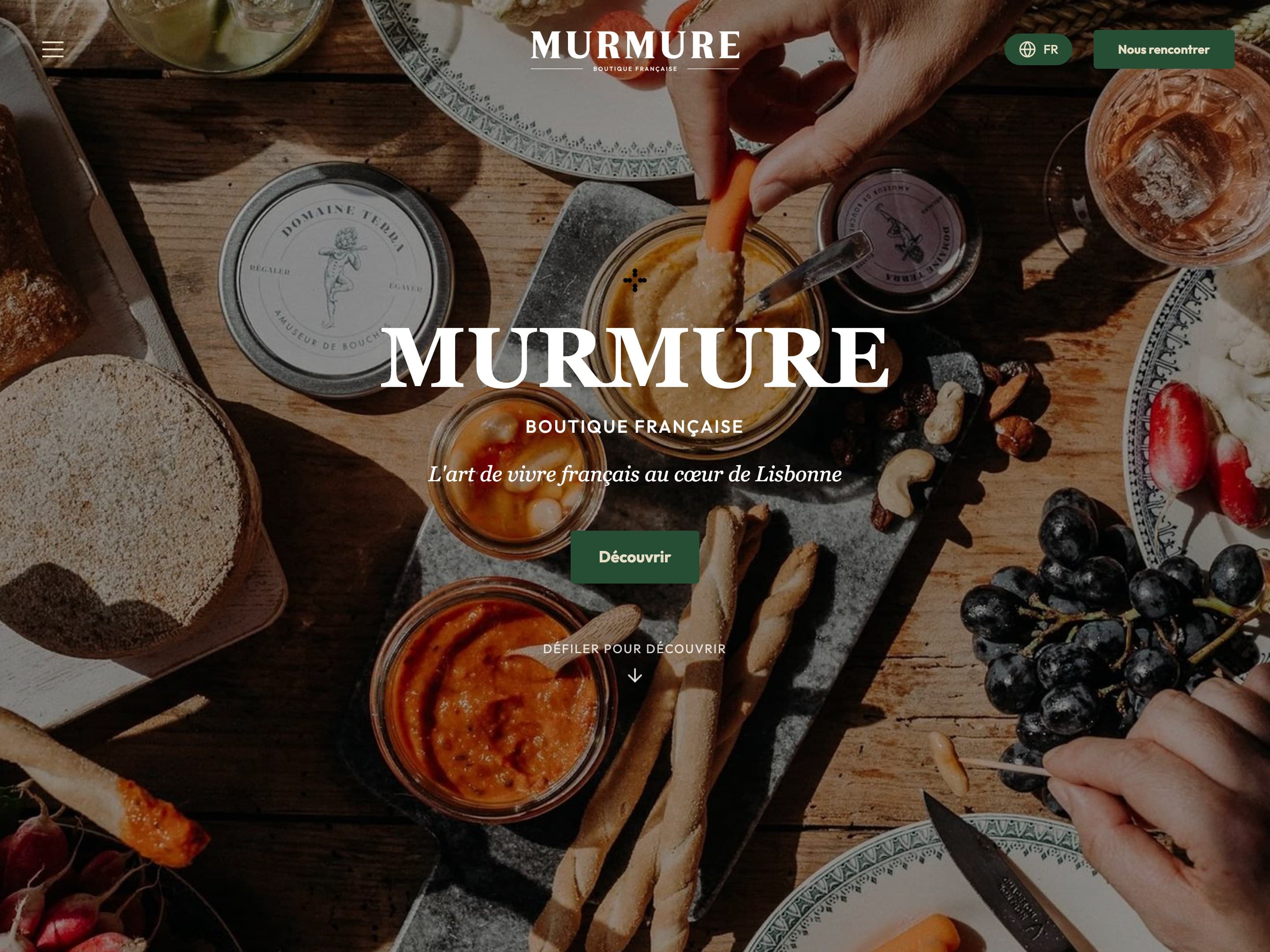 Murmure Lisboa, épicerie fine · site web réalisé par Kréa Studio