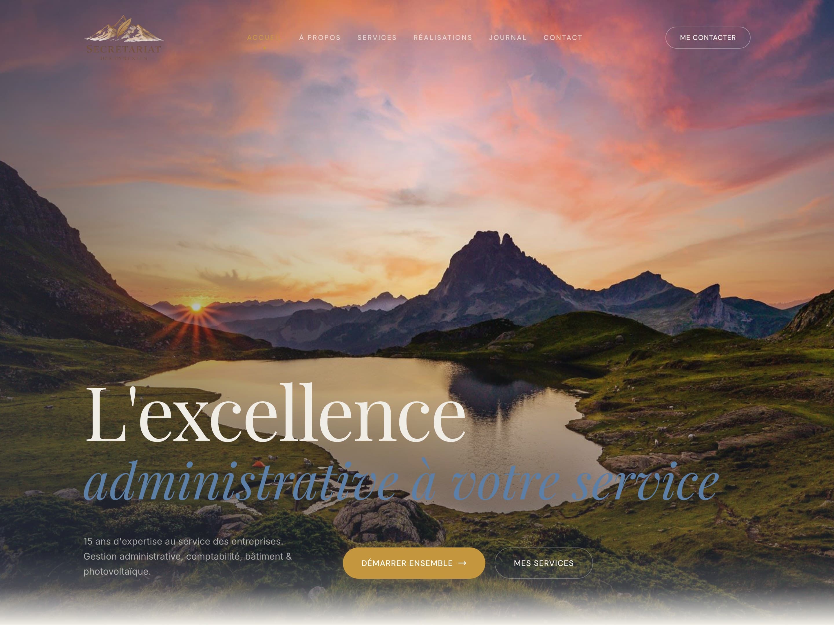Secrétariat des Pyrénées, gestion administrative · site web réalisé par Kréa Studio