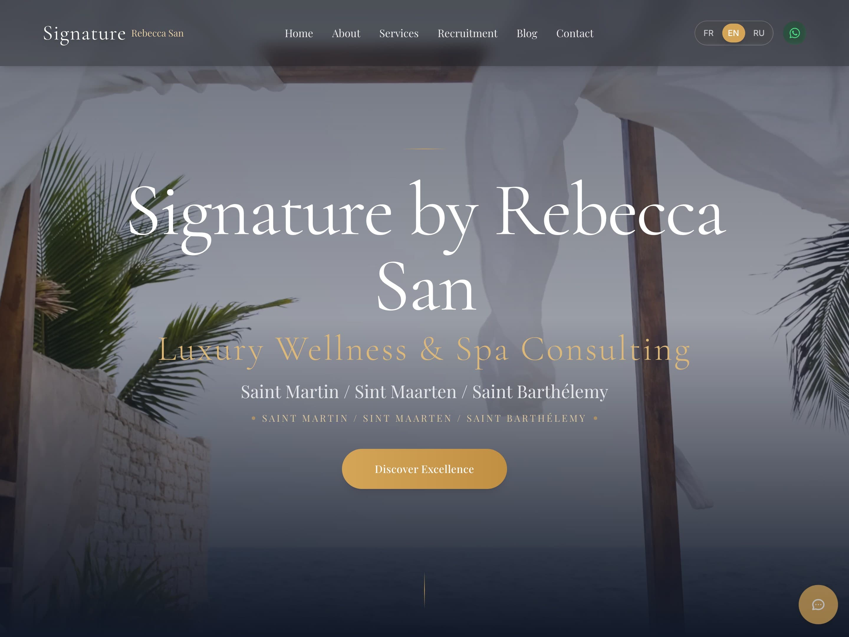 Signature by Rebecca San, spa & bien-être · site web réalisé par Kréa Studio