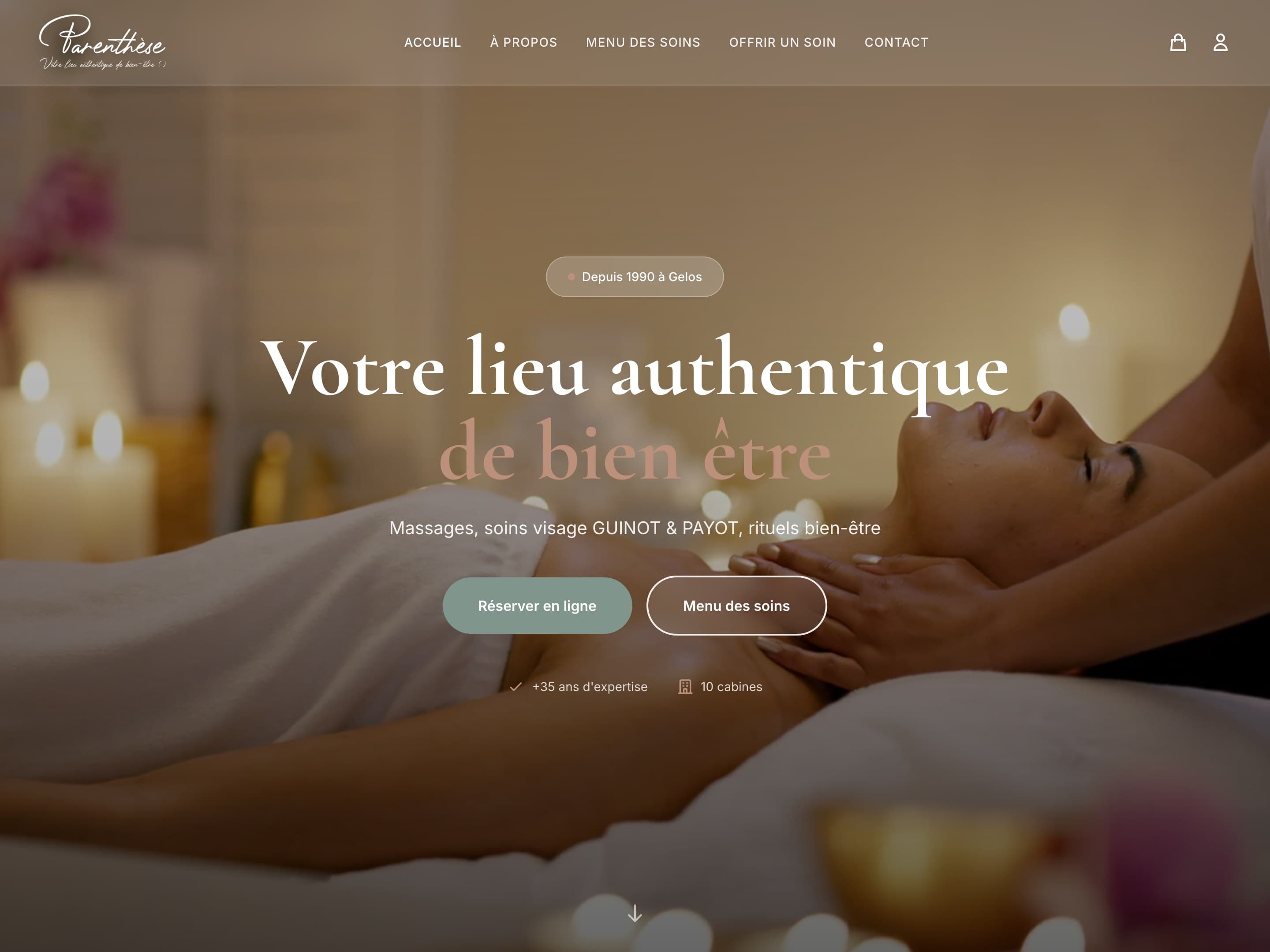 Parenthèse, spa urbain · site web réalisé par Kréa Studio